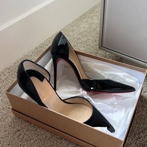 CHRISTIAN LOUBOUTIN Iriza 100 black patent leather size 38